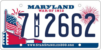 MD license plate 7MD2662