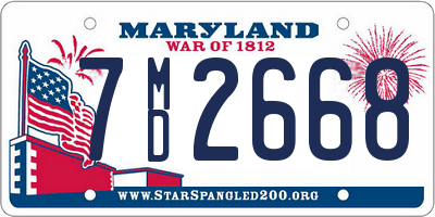 MD license plate 7MD2668