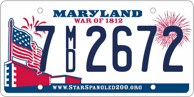 MD license plate 7MD2672