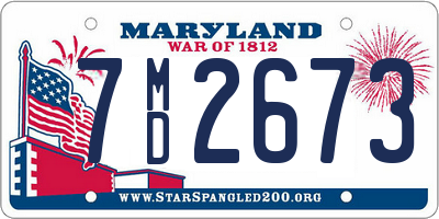 MD license plate 7MD2673