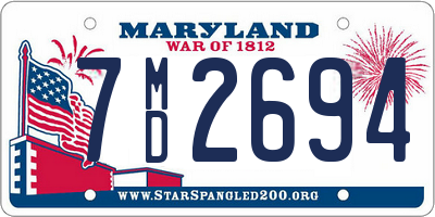 MD license plate 7MD2694