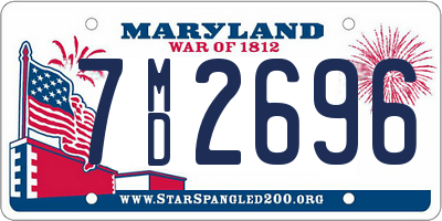 MD license plate 7MD2696