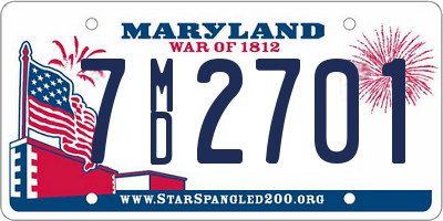 MD license plate 7MD2701
