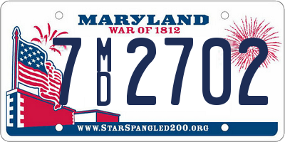 MD license plate 7MD2702