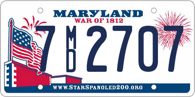 MD license plate 7MD2707