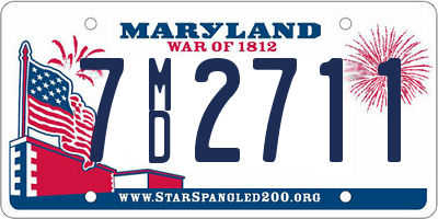 MD license plate 7MD2711