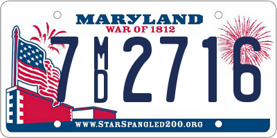MD license plate 7MD2716