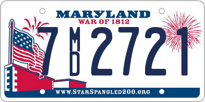 MD license plate 7MD2721