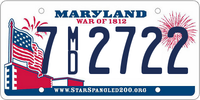 MD license plate 7MD2722