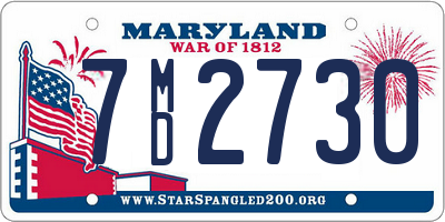 MD license plate 7MD2730