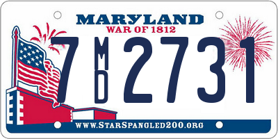 MD license plate 7MD2731