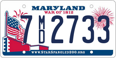 MD license plate 7MD2733