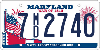 MD license plate 7MD2740