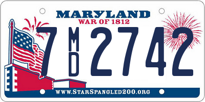 MD license plate 7MD2742