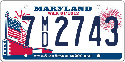 MD license plate 7MD2743