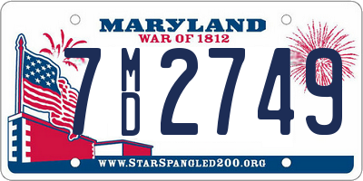 MD license plate 7MD2749