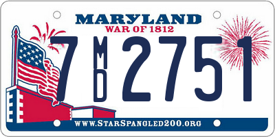 MD license plate 7MD2751