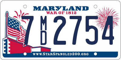 MD license plate 7MD2754