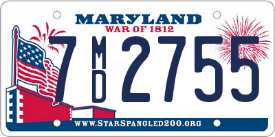 MD license plate 7MD2755
