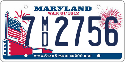 MD license plate 7MD2756