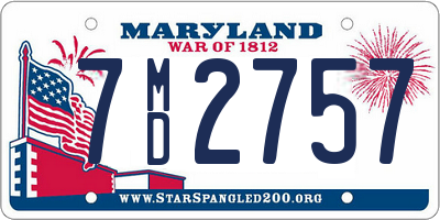 MD license plate 7MD2757