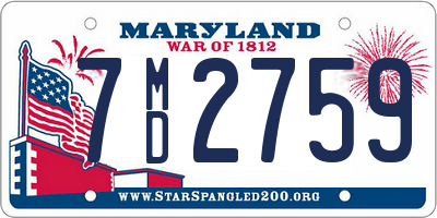 MD license plate 7MD2759