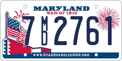 MD license plate 7MD2761