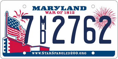 MD license plate 7MD2762