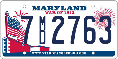 MD license plate 7MD2763