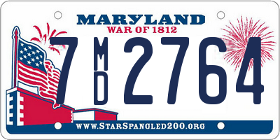 MD license plate 7MD2764