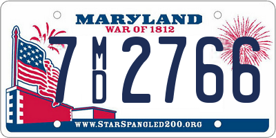 MD license plate 7MD2766