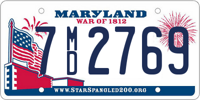 MD license plate 7MD2769