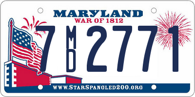 MD license plate 7MD2771