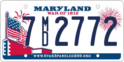 MD license plate 7MD2772