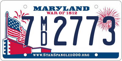 MD license plate 7MD2773