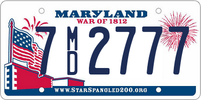 MD license plate 7MD2777