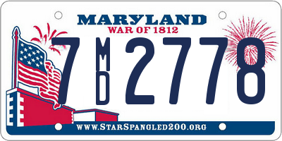 MD license plate 7MD2778