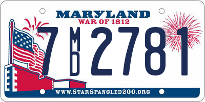 MD license plate 7MD2781