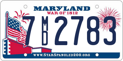 MD license plate 7MD2783