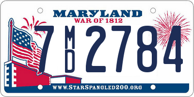 MD license plate 7MD2784