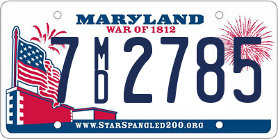 MD license plate 7MD2785