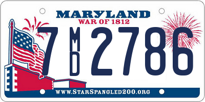 MD license plate 7MD2786