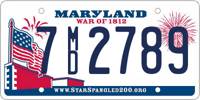 MD license plate 7MD2789