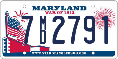 MD license plate 7MD2791