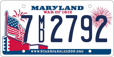 MD license plate 7MD2792