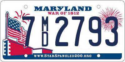 MD license plate 7MD2793