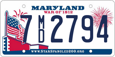 MD license plate 7MD2794