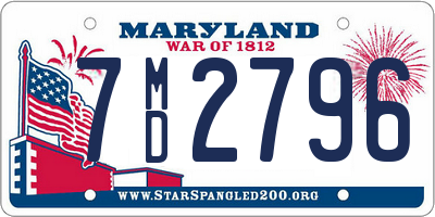 MD license plate 7MD2796