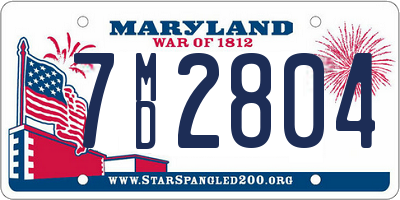 MD license plate 7MD2804