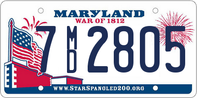 MD license plate 7MD2805